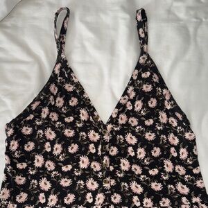 Floral Black and Pink Women's Top